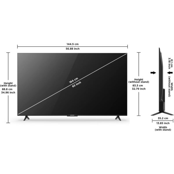 65 inch led tv dimensions